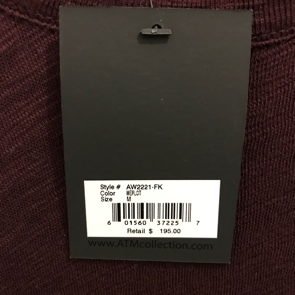 NWT ATM Cotton Shirt Dress Medium Merlot - Picture 7 of 8